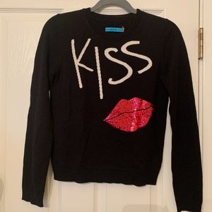 Alice + Olivia Black and Pink KISS Sweater